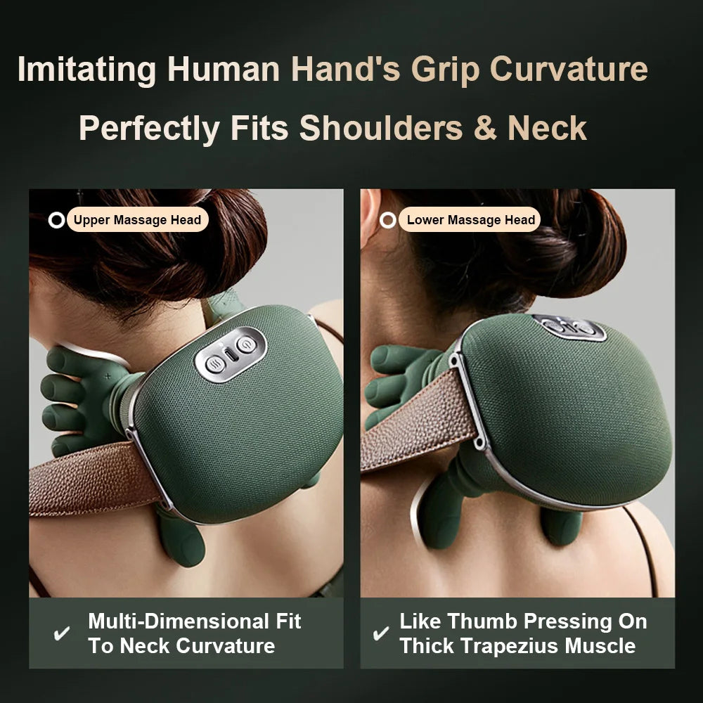 Finger Pressure Neck Massager Heated Back and Shoulder Massager