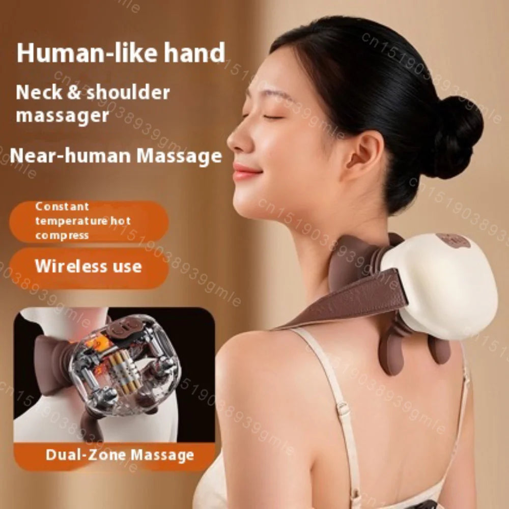 Finger Pressure Neck Massager Heated Back and Shoulder Massager