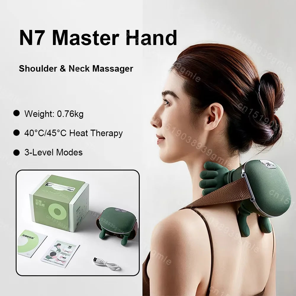 Finger Pressure Neck Massager Heated Back and Shoulder Massager